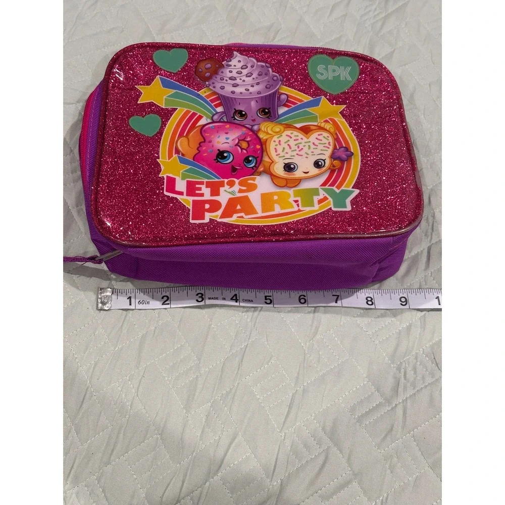 Shopkins Lets Party Pink Glitter Insulated Lunch Bag Moose Toys F17-97